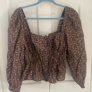 Jcrew liberty print cropped top